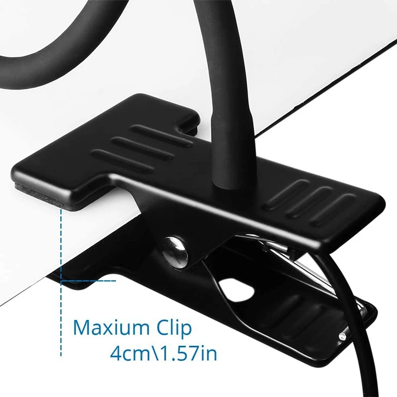 

Desk Lamp, Eye-Caring Clip on Reading Light,3 Lighting Modes with 10 Brightness Levels, 360 degree Flexible Gooseneck
