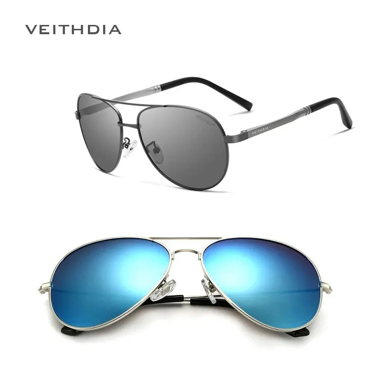 Мужские Солнцезащитные очки авиаторы VEITHDIA дизайнерские поляризационные