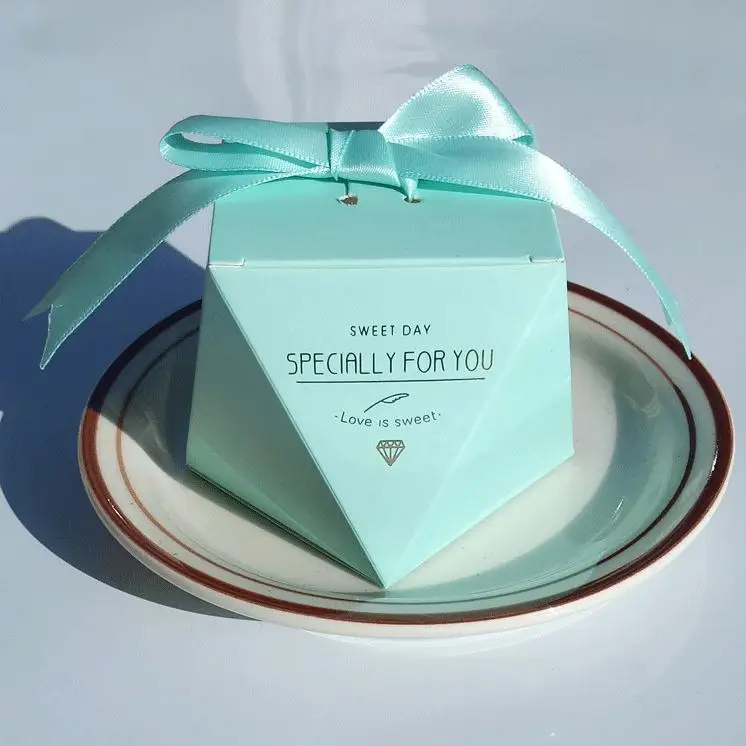 Red/Pink/Blue Diamond Shape Favor Boxes Candy Or Treat Cardboard For Wedding Parties | Дом и сад