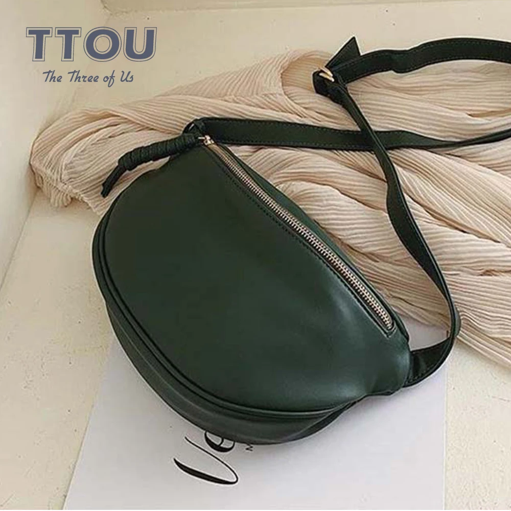 

Fashion Solid Color Women Waist Bag Fanny Pack Large Capacity Crossbody Chest Bags Pack High Quality Pu Leather Ladies Waist Bag