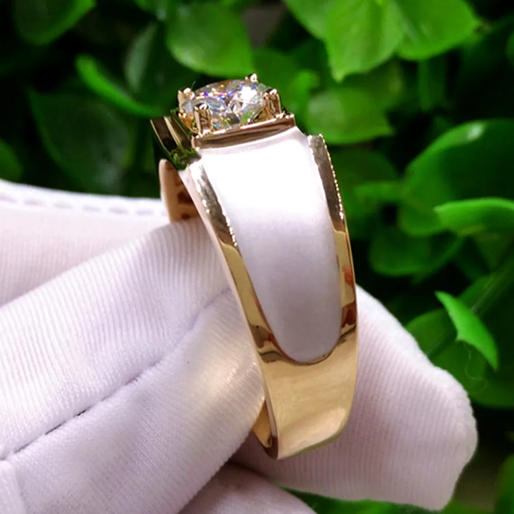 AAA циркон бриллианты драгоценные камни кольца для мужчин цвета: золотистый