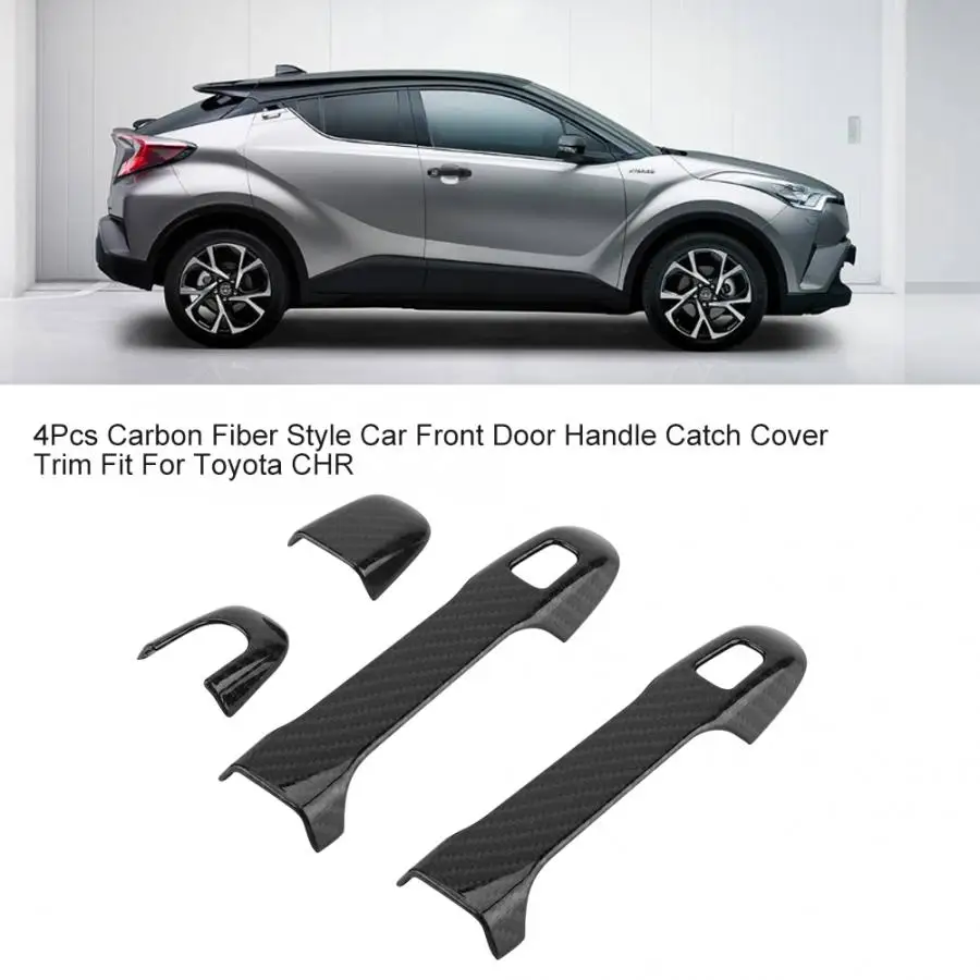 4 шт. накладка на дверцу автомобиля из углеродного волокна подходит для Toyota CHR