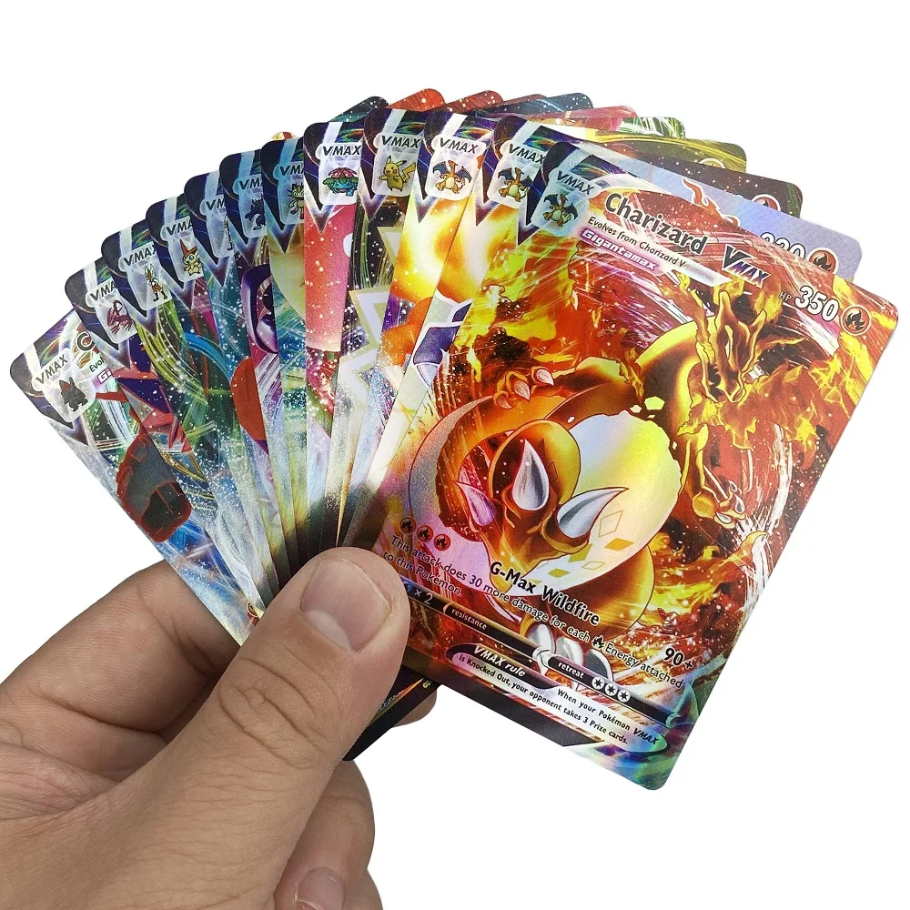 50-300 шт. блестящие карты Pokemon V MAX GX Лидер продаж этикетка команда VMAX EX английская