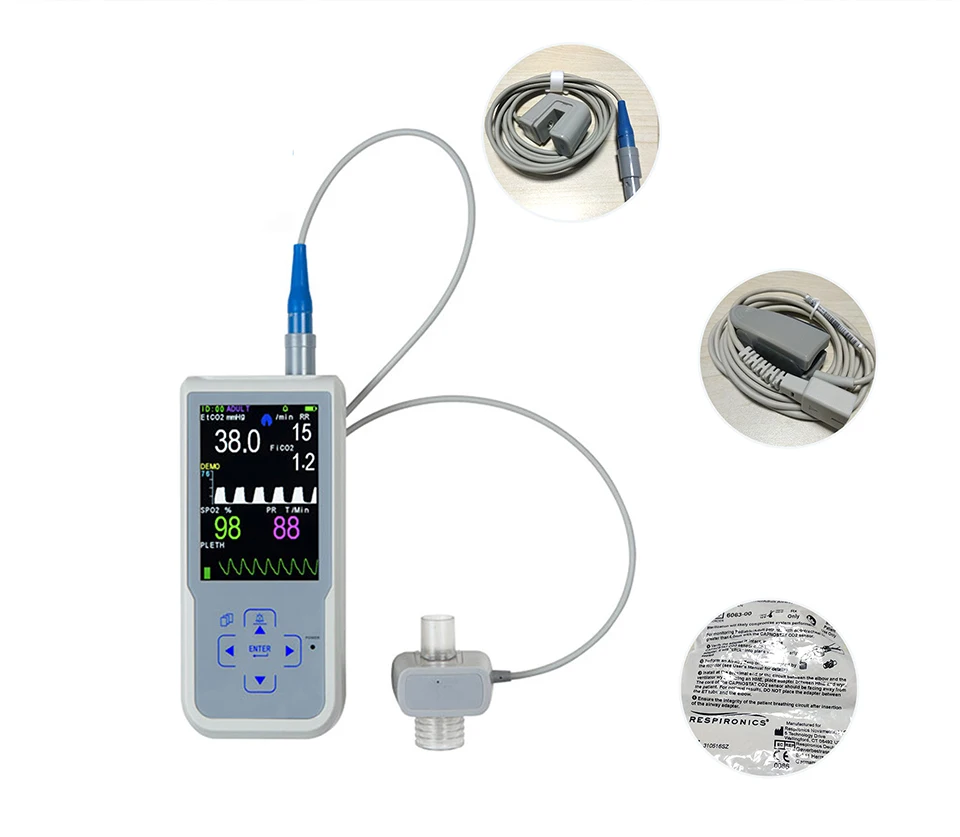 Uvet ветеринарное животное SPO2+ ETCO2 мониторинг портативный ветеринарный Кот и собака Монитор пациента SPO2+ ETCO2 мониторинг