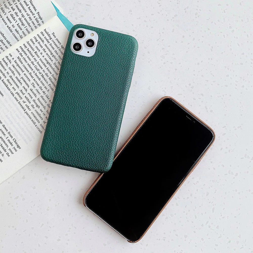 Однотонный чехол для телефона из искусственной кожи iPhone 11 Pro Max XR X XS 7 8 6S Plus