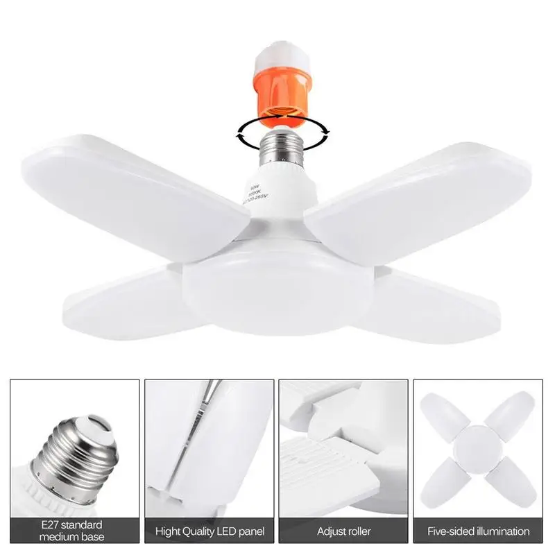 

Белые/желтые высококачественные алюминиевые PC лопасти вентилятора, светодиодные лампы, гаражные Складные светодиодные лампы, основа с выс...