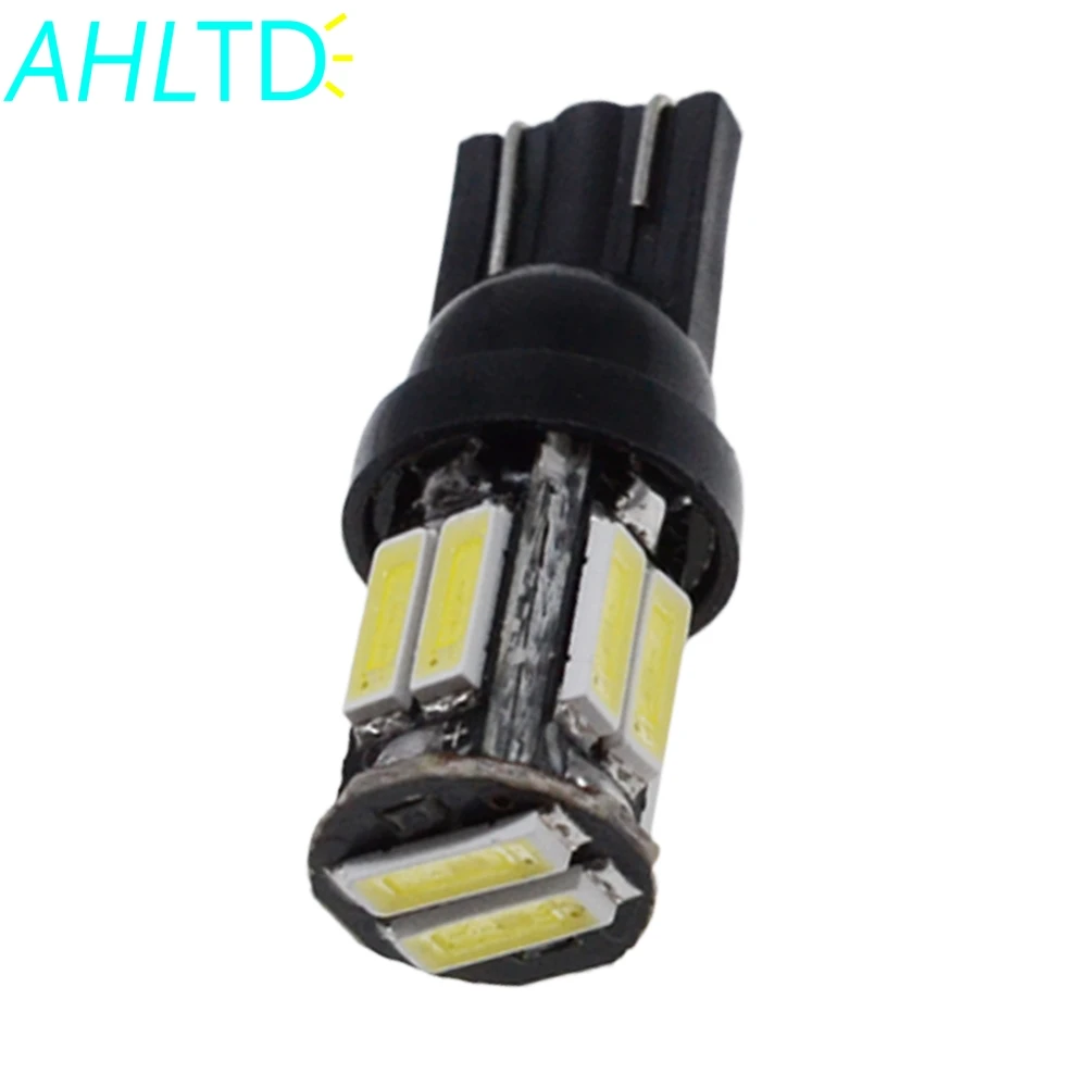 1 шт. W5W T10 ВОДИТЬ Автомобиль AC/DC 12V 7020 10SMD 194 168 Клин Замена обратный инструмент Панель лампы белого лампы для Габаритные огни