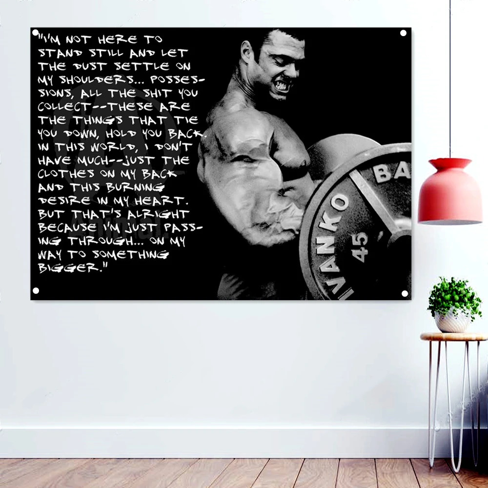 

Workout Motivational Quotes Wallpaper Banners Flags Hang Paintings Gym Decor Bodybuilding Sports Workout Poster Tapestry Mural