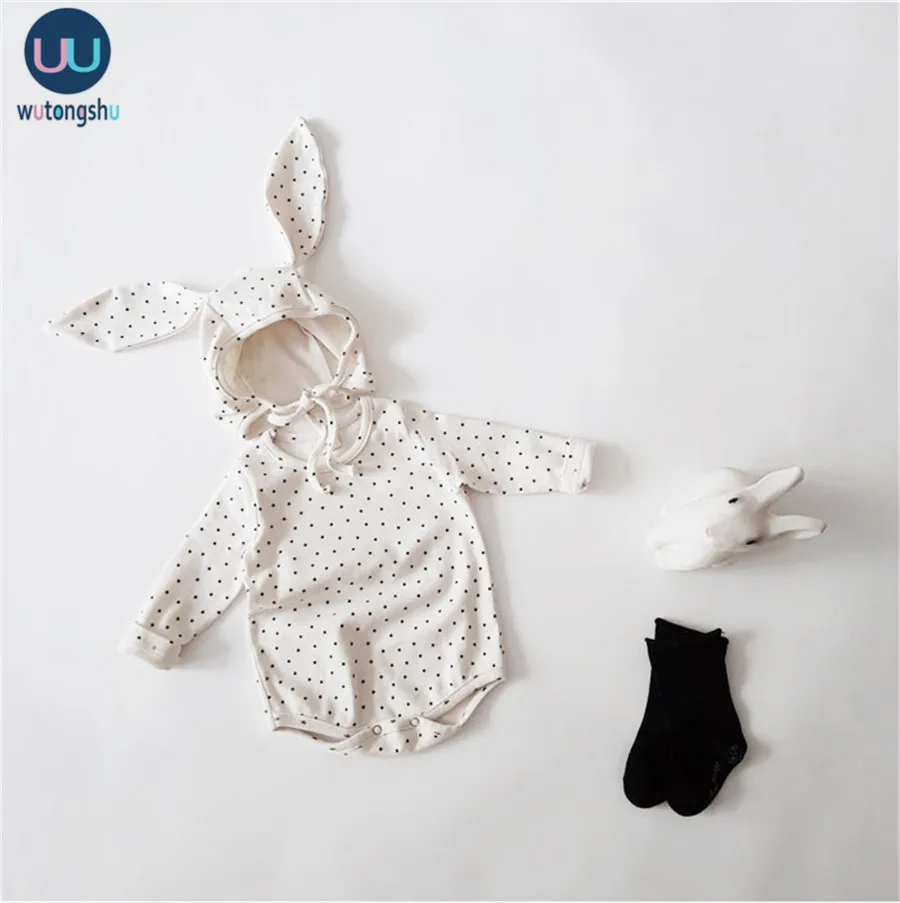 Newborn Baby Boy Girl Rompers With Hats Autumn Rabbit Outfits Sets New Clothes Long Sleeves Infant | Детская одежда и обувь