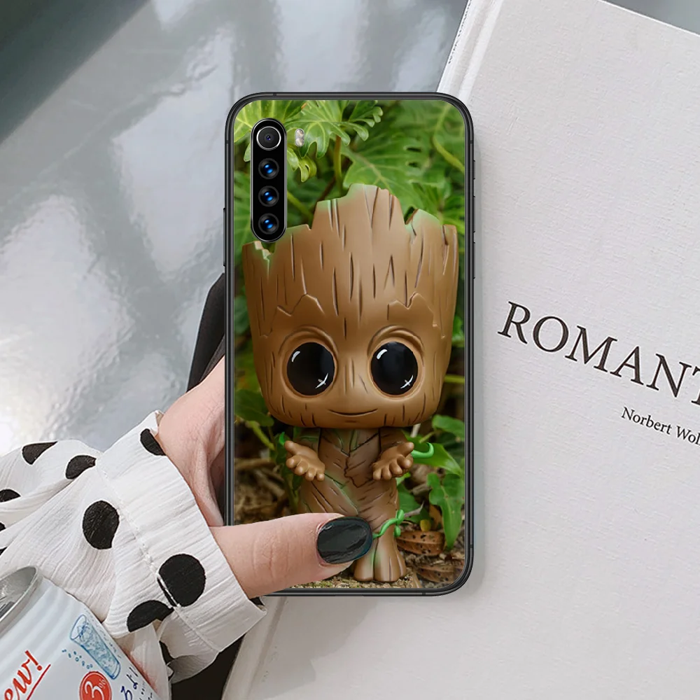 

Cartoon Cute Groot Phone Case For Xiaomi Redmi Note 7 8 8T 9 9S 4X 7 7A 9A K30 Pro Ultra Black black Back Fashion Hoesjes