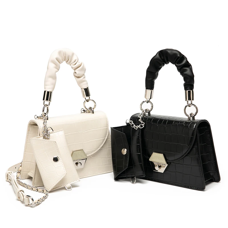 

Fashion Crocodile Pattern Handbag for Women 2021 New Lock Small Square Bags Female Casual Chain Shoulder Messenger Bag Woman