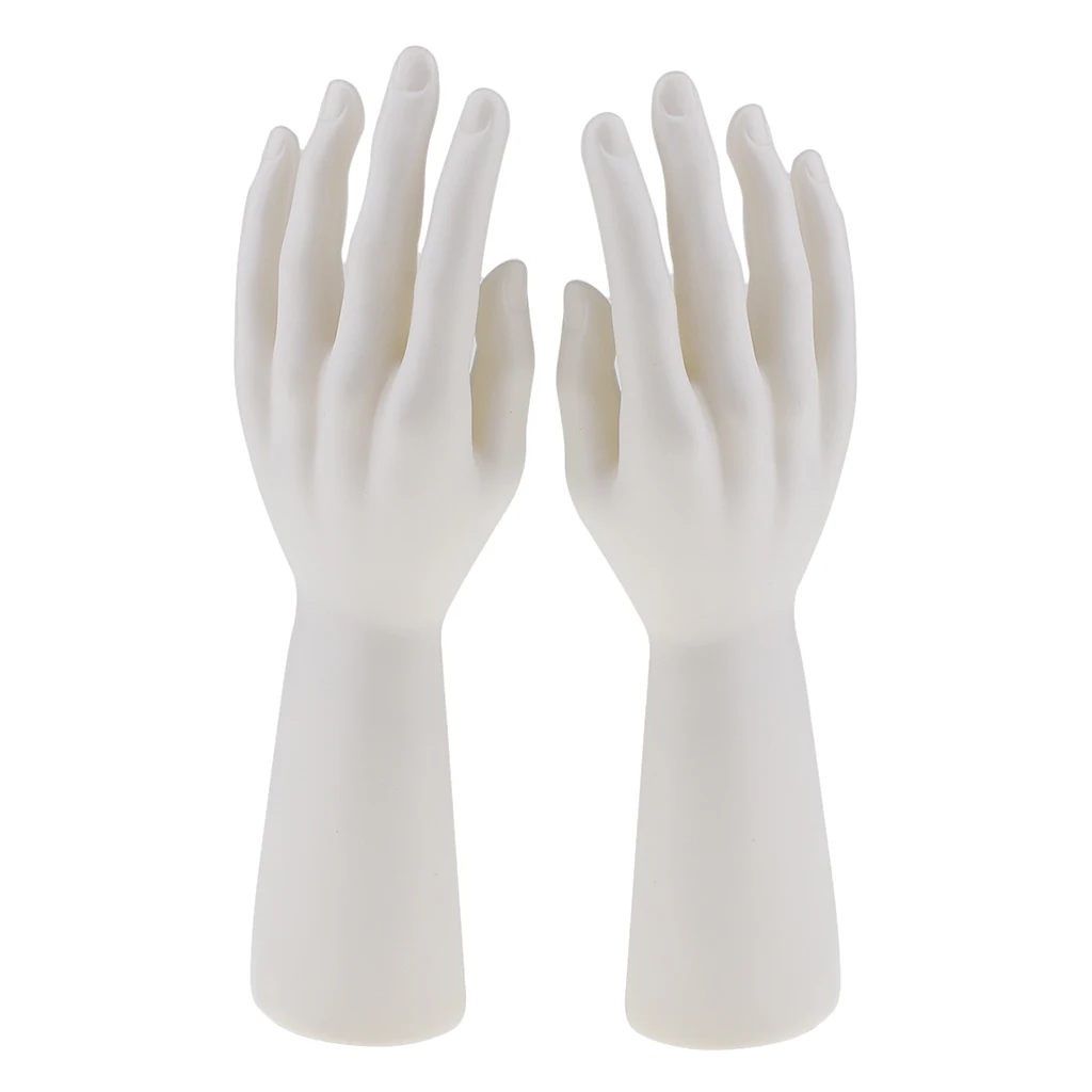 

1 Pair of Male Man Mannequin Hand Jewelry Bracelet Gloves Rings Display Model Stand Tool Black / Skin / White