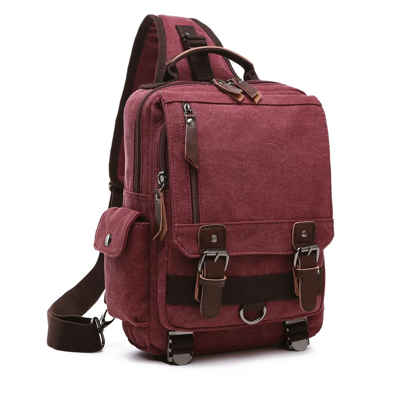 

New Style Backpack Fashion Canvas Outdoor Travel Crossbody Chest Bag Ol Single and Double Shoulder Backpack for Men and Women