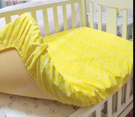 Yellow Leaf Милый мини-матрасный чехол для детской кроватки для новорожденных хлопок простыня универсальный размер простыня для детской кроватки - Цвет: Yellow Leaf