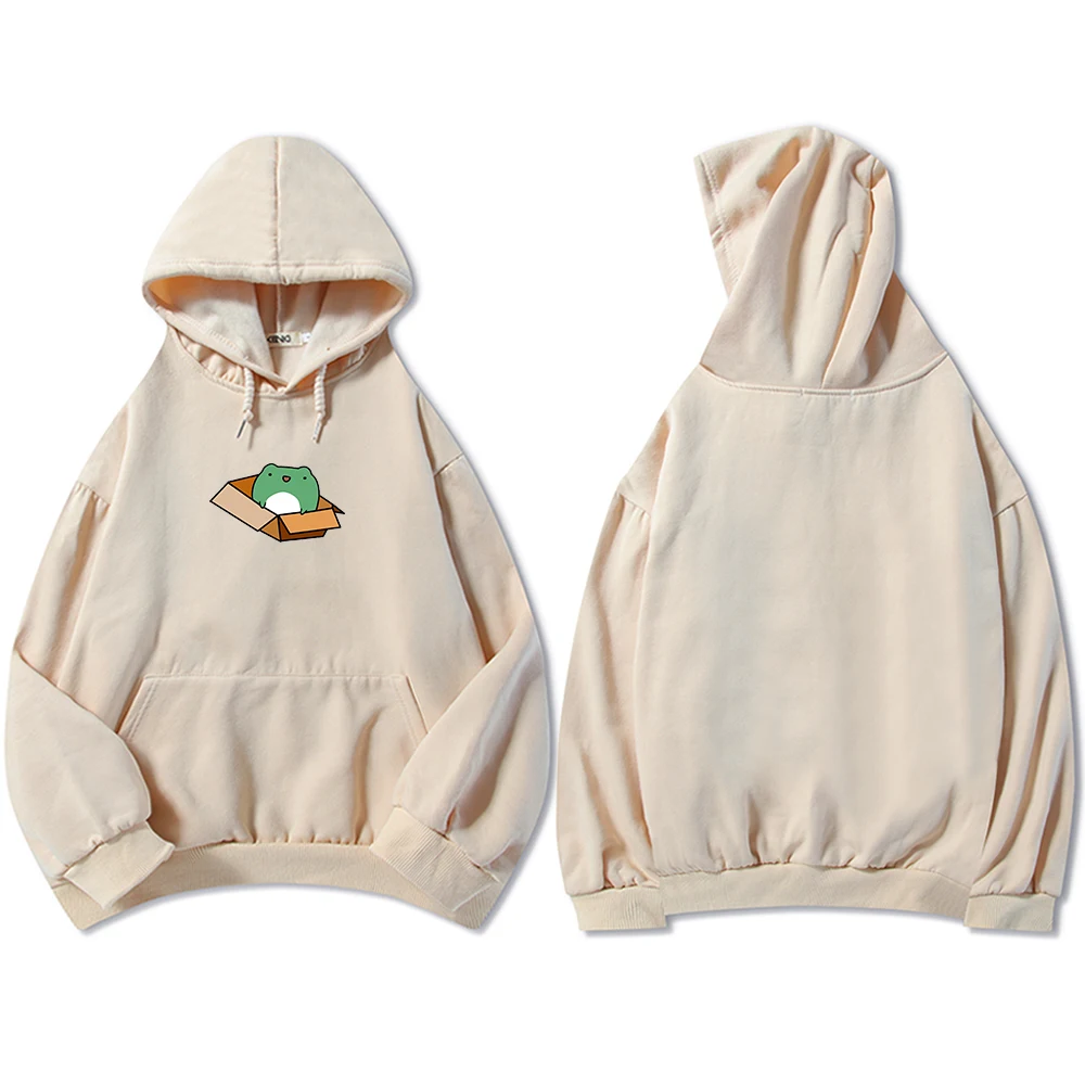 Harajuku Frog Vintage Pullover Oversize Korean Style Sweatshirt Women Sweetshirt Long Sleeve Loose Fit Winter Hoodies Sweatshirt