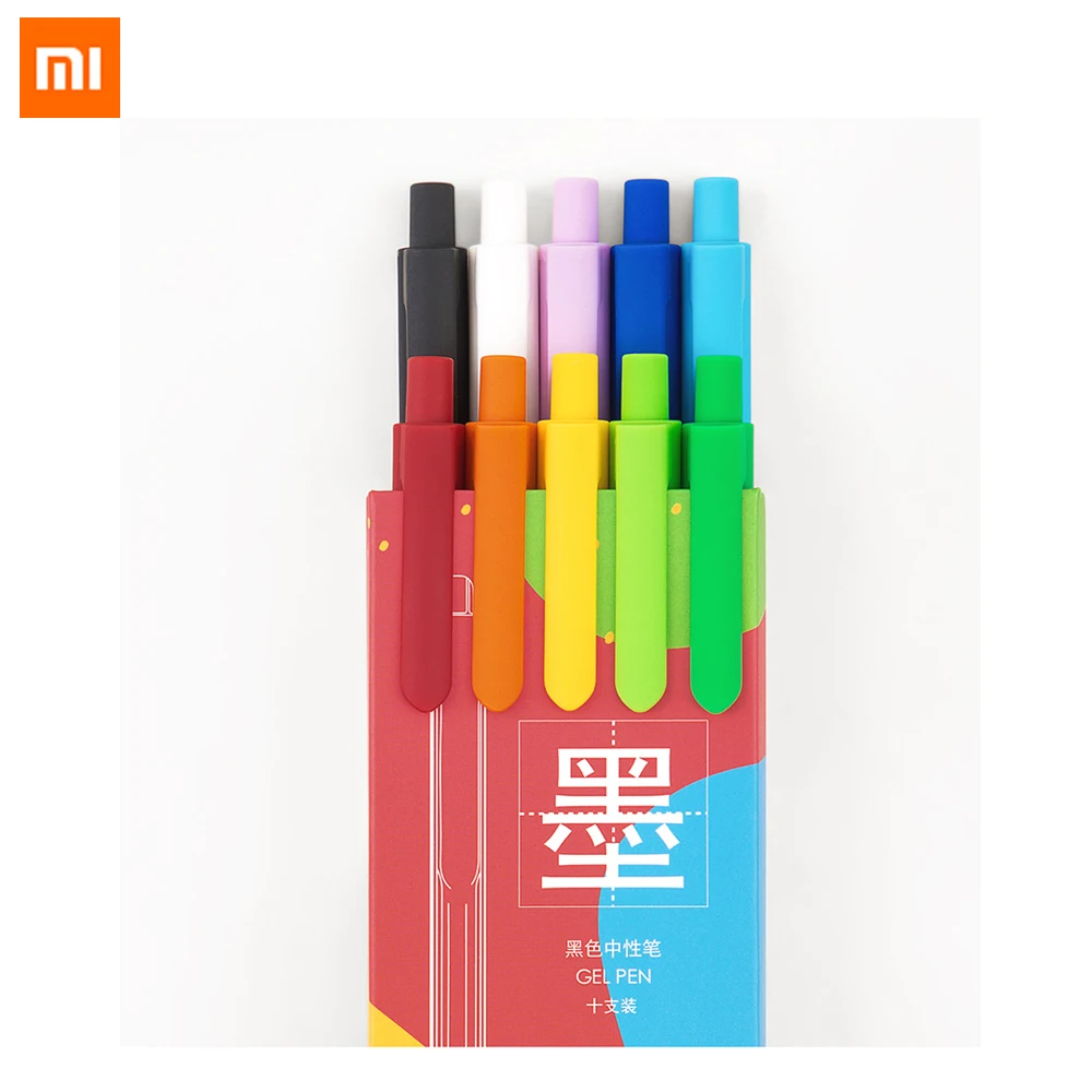 Xiaomi Mijia Kinbor черный стержень сменный гелевый ручка 10 шт./кор. 0,5 мм и плавность линий подписания Цвет Полный ручка Цвет чернила для офиса и школы