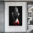 Сексуальная модель девушка черная белая фотография настенная Картина на холсте скандинавские постеры и принты настенные картины для гостиной салонный Декор