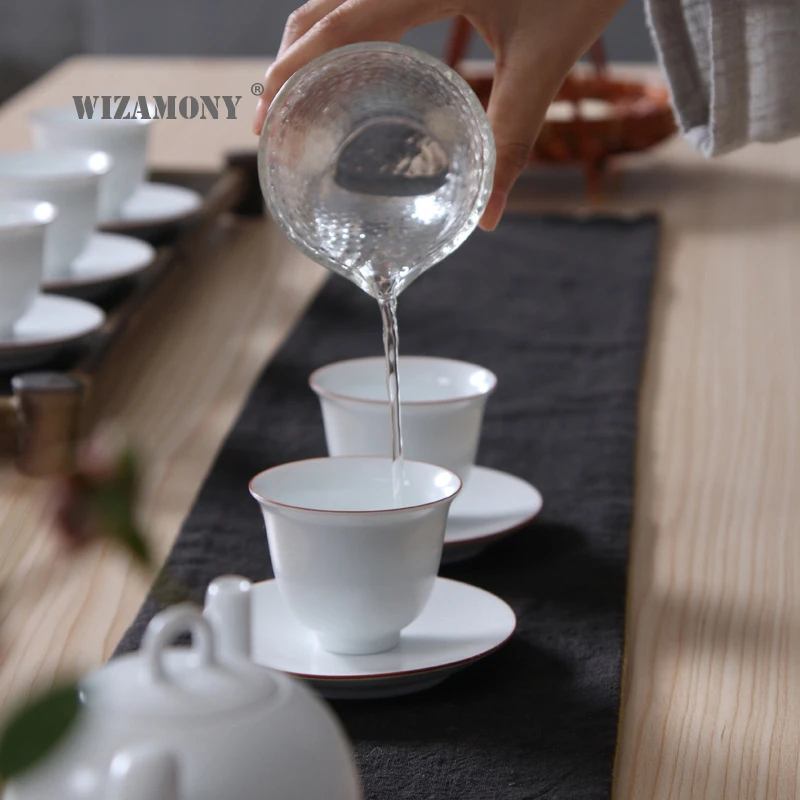 3 шт. WIZAMONY белая керамическая посуда для чая puer Oolong китайский фарфор Селадон