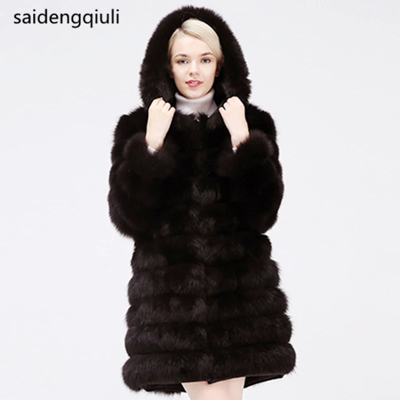 Новое съемное высококачественное меховое пальто зимняя теплая одежда модная