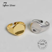 100 pure 925 sterling silver ring fashion simple round smooth ring thin geometric finger ring for women jewelry anti allergy