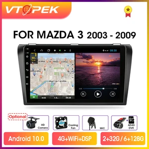 vtopek 9 4gwifi dsp 2din android 10 0 car radio multimedia player auto stereo navigation gps for mazda 3 2004 2009 with bose free global shipping