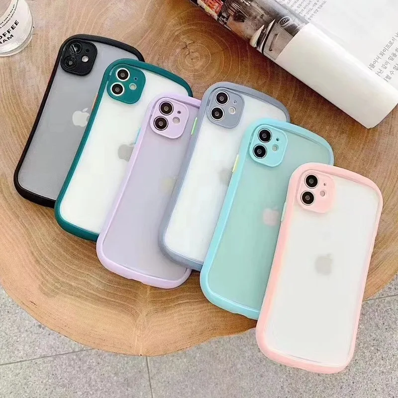 

Square Shockproof Case on For IPhone 1112 Mini Pro XS Max Translucent Matte Simple Cover for IPhone X XS XR 7 8 Plus SE 2020