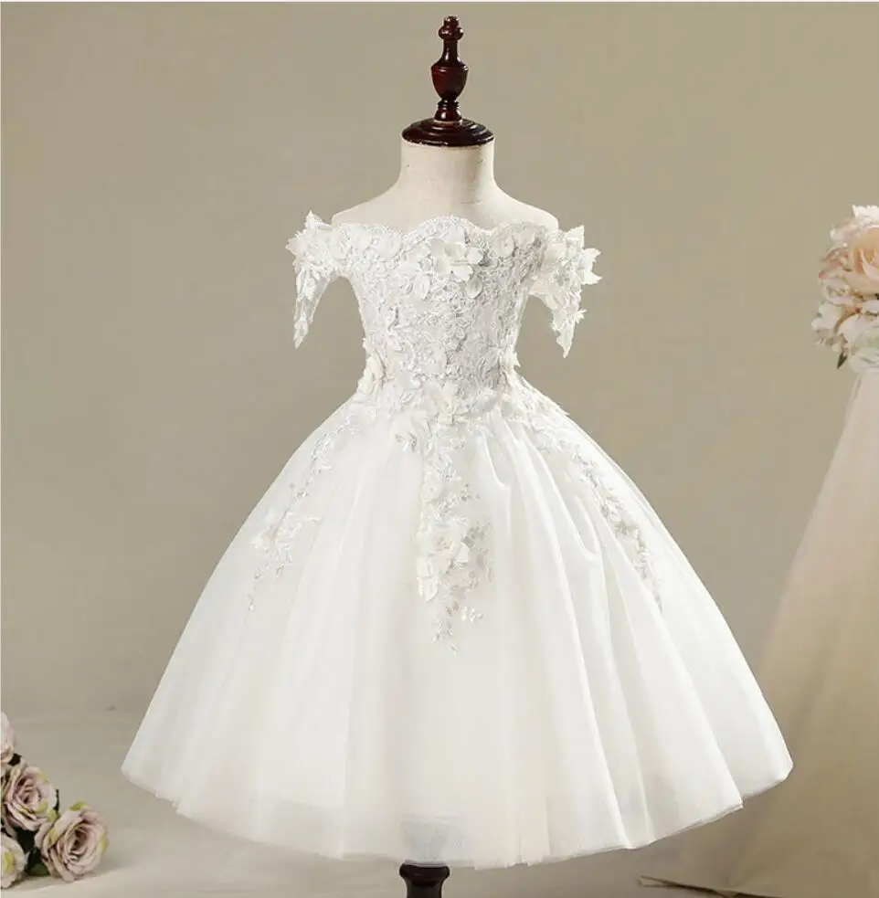 

Baby Kids Flower Princess Baptism Party Tutu Dress For Girls Infant Girl's Christening Birthday Dress Toddler Carnival Vestidos