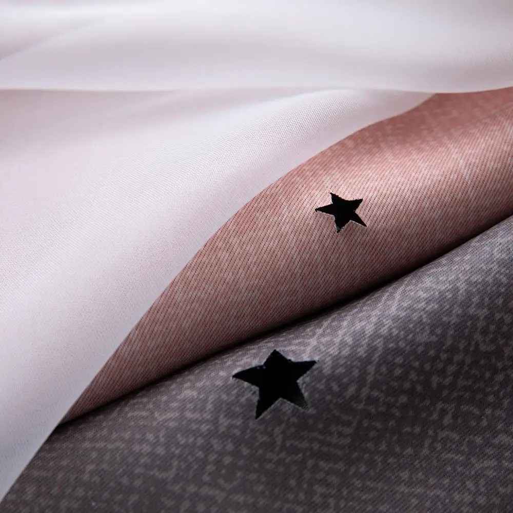 Window Curtains Double-Layer Yarn Tulle cortina Overlay Hollow-Out Stars Drapes Fairy Living Room Bedroom D20 | Дом и сад