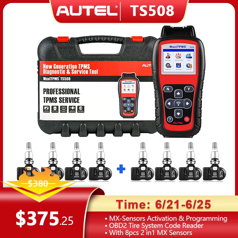Autel MaxiTPMS TS508K TPMS диагностический инструмент с 8 шт. 2 в 1 MX датчики автомобильный