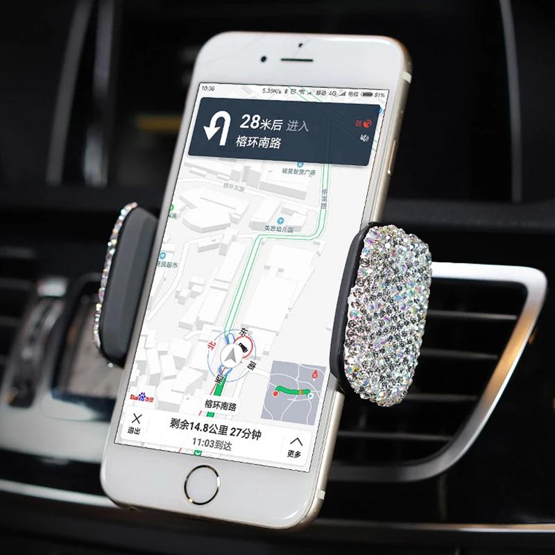 crystal rhinestones car vent phone holder air vent universal car mobile phone holder dashboard phone holder pink car accessories free global shipping
