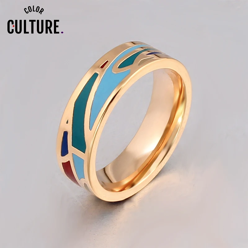 Керамические кольца и цветные Яркие дизайнерские стильные из нержавеющей стали