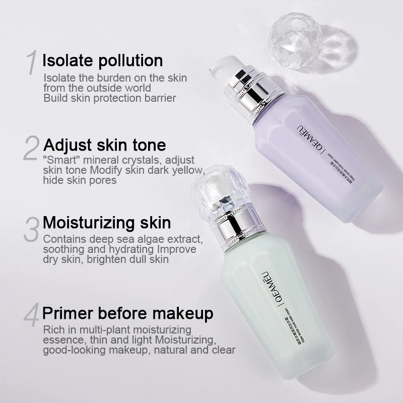 

Professional Makeup Base Face Primer Gel Moisturizing Easy To Absorb Natural Base Foundation Easy To Wear Whitening Base Cream