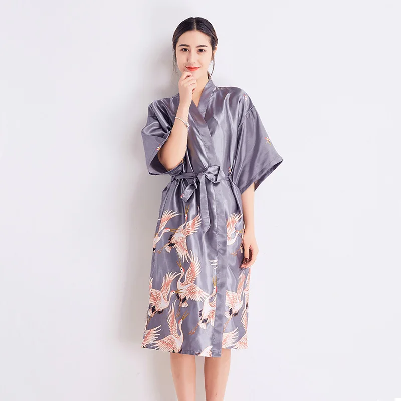 Ночная рубашка #0932 кимоно халат женское пикантное с поясом кардиган длинный