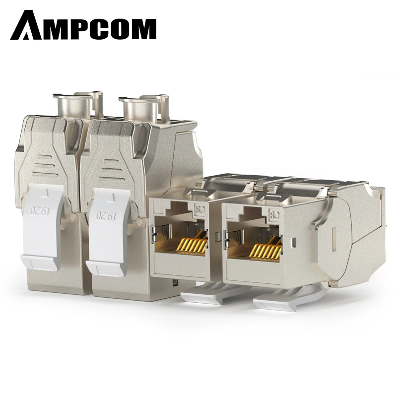 AMPCOM (UL Listed) CAT8 Keystone Jack 2 шт. Fluke DSX 8000 прошел экранированный разъем из цинкового
