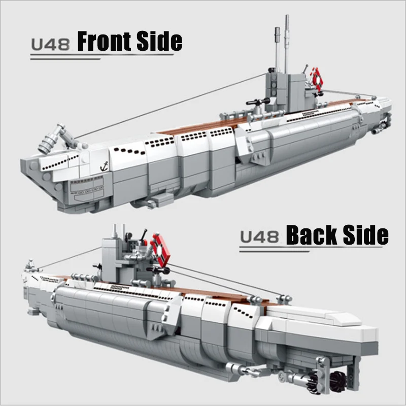 

Technic Toys German WW2 Military U48 Submarine Model Building Blocks MOC Creator Bricks Educational Toys For Children Gifts