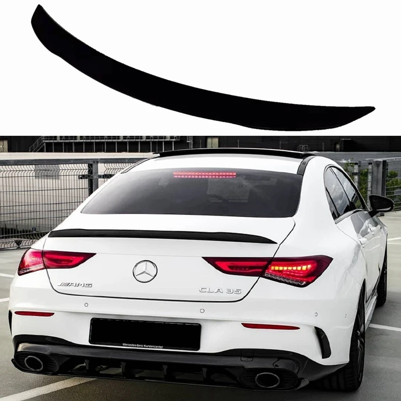 

Для Mercedes-Benz CLA Class C118 2019 2020 углеродное волокно декоративный внешний вид Спойлер ABS Новое поступление Benz CLa Class c118