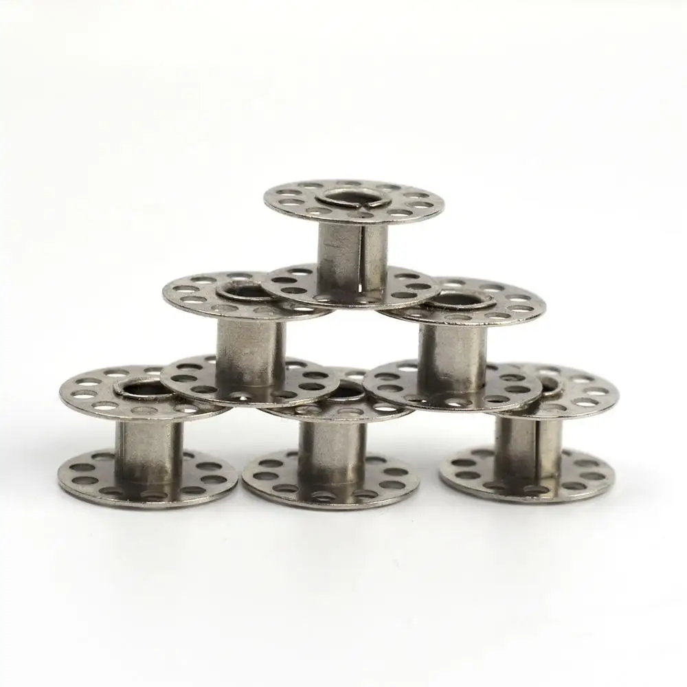 10 шт сделанных из нержавеющей стали катушки для швейных машин металлическая