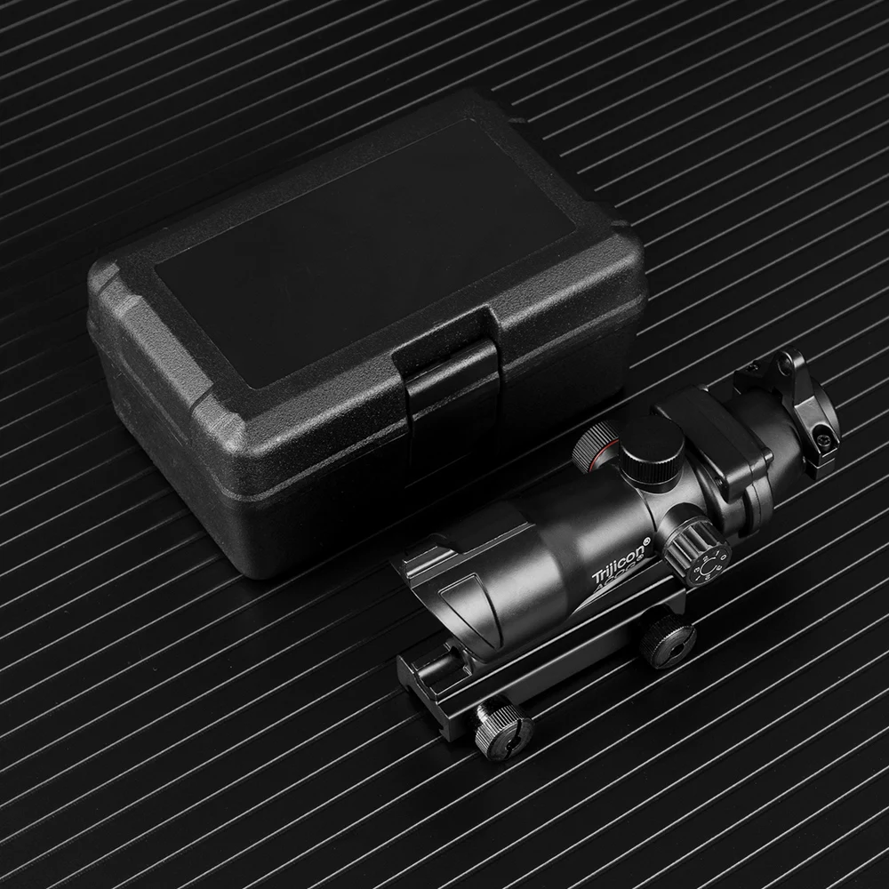 Охотничий Прицел ACOG 1X32 красный зеленый крест прицел тактический оптический прицел для страйкбола пистолет подходит 20 мм рельс