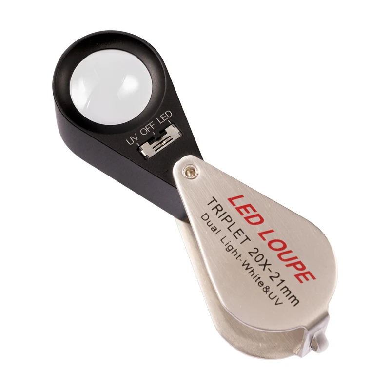 Складная светодиодная лупа увеличительное кольсветильник с подсветкой 10X 7 УФ