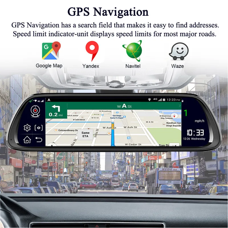 Новейшая 10 &quotАвтомобильная камера с зеркалом заднего вида 4G Android 8 1