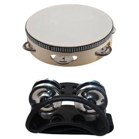 1 pcs 7 inch musical tambourine drum round percussion gift 1 pcs percussion foot tambourine with metal jingles black