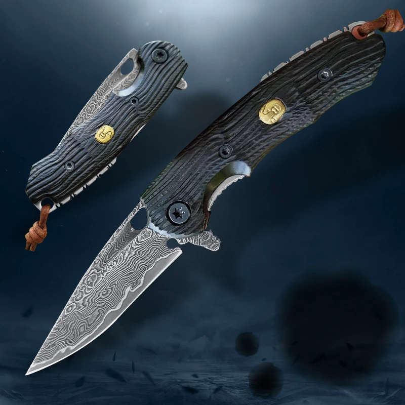 

Карманный складной нож из дамасской стали VG10, походный охотничий инструмент для выживания, тактический нож, подарок для повседневного испо...