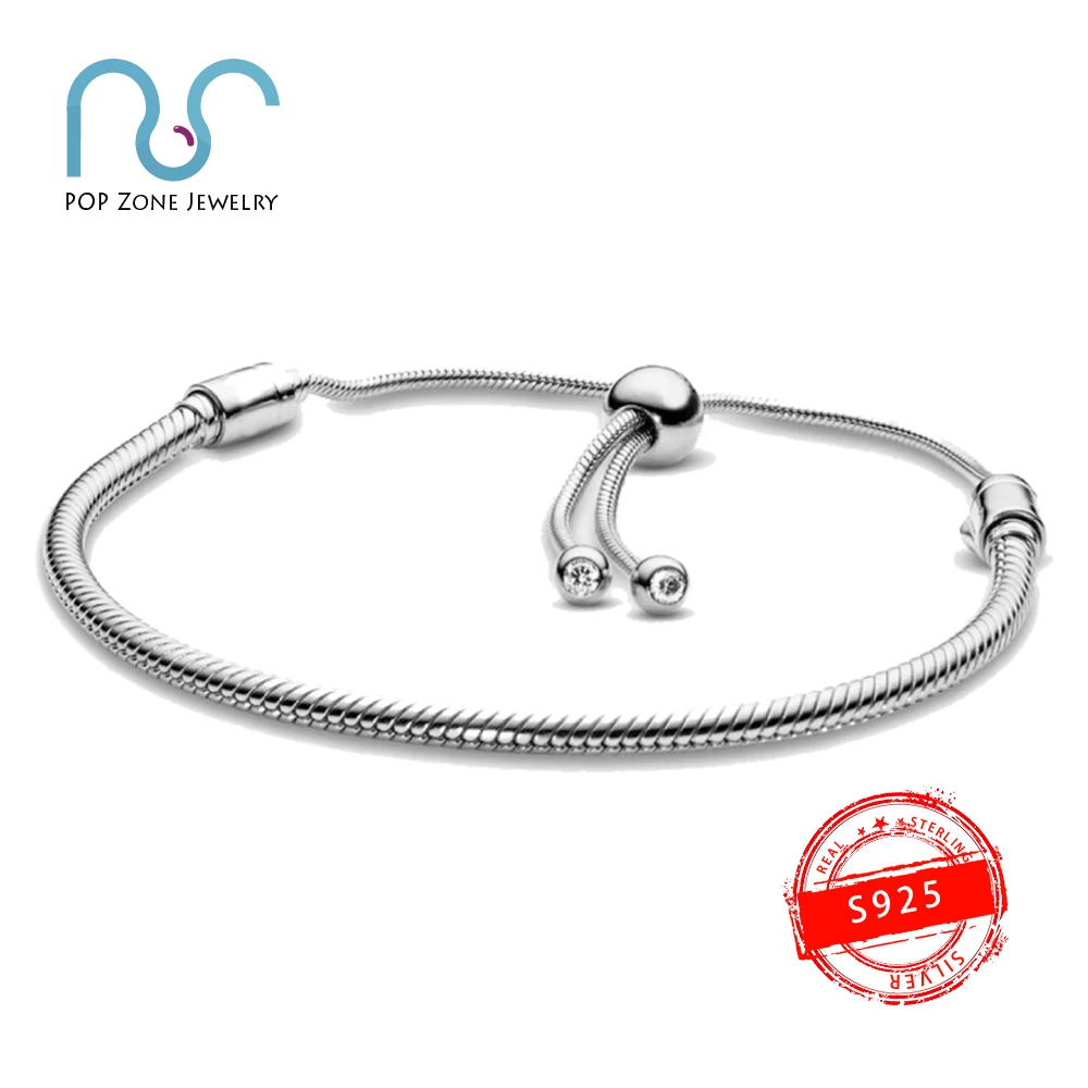 

Fit Original Pan Charm Bracelet S925 Sterling Silver Bracelet Sliding Snake Bracelet Series Female Brand Qualified Jewelry Gift