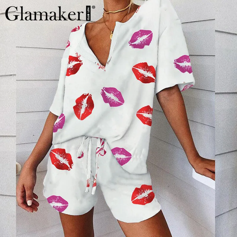 Женский комплект из двух предметов Glamaker повседневный летний свободный клубный