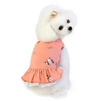 cat clothes animal printed dog dress cotton floral dress large pet dog dress summer clothing for small medium dog supplies
