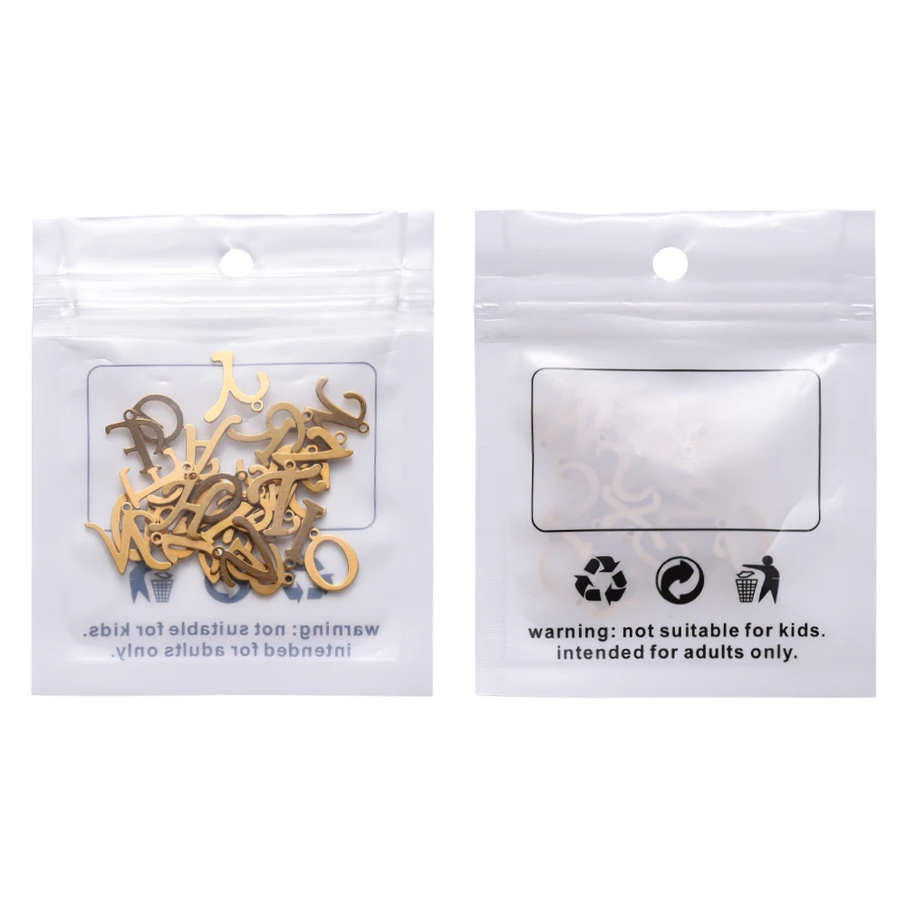 

100pcs 304 Stainless Steel Charms Golden Letter A~Z Pendants For Necklaces Bracelets DIY Jewelry Making, Hole: 1mm