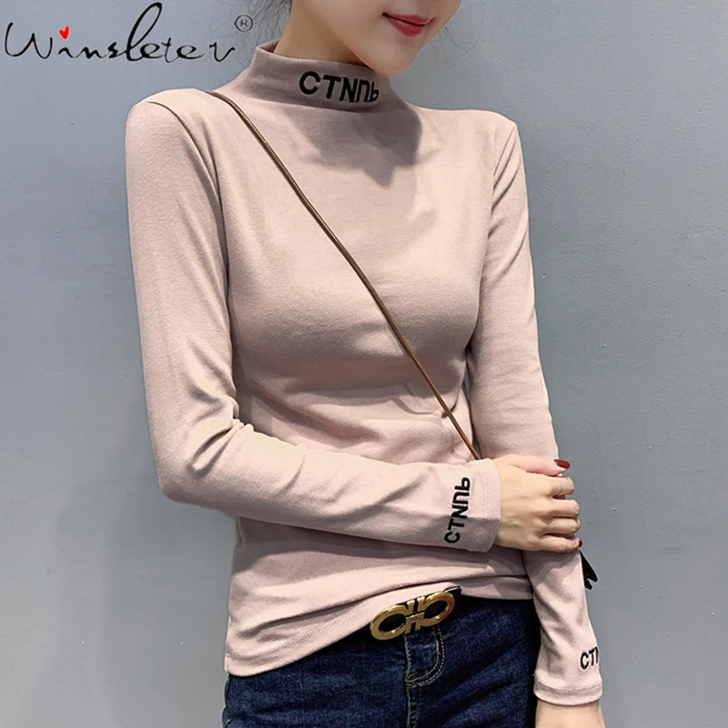 Новинка 2020 женские весенне осенние тонкие футболки с длинным рукавом