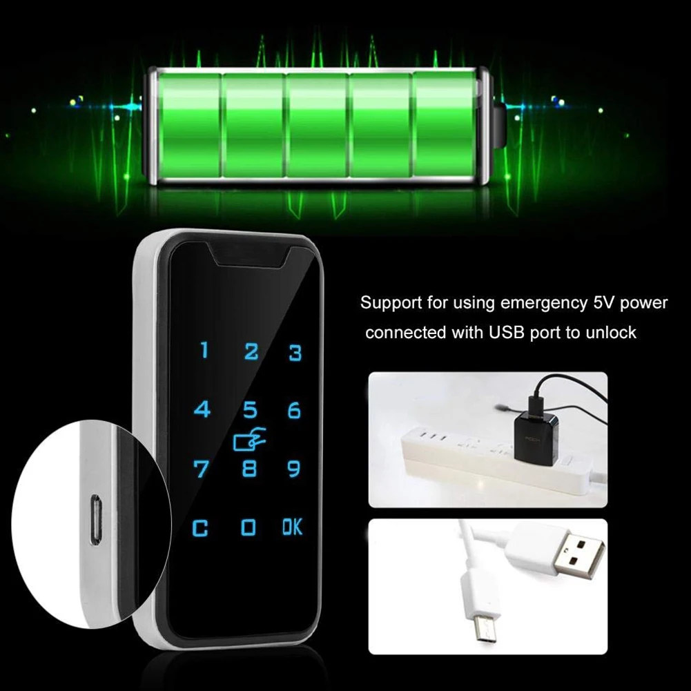 

953M1 Touch Keypad Alloy Wardrobes Password Lock Drawers Digital Cabinet Security Smart Anti Theft