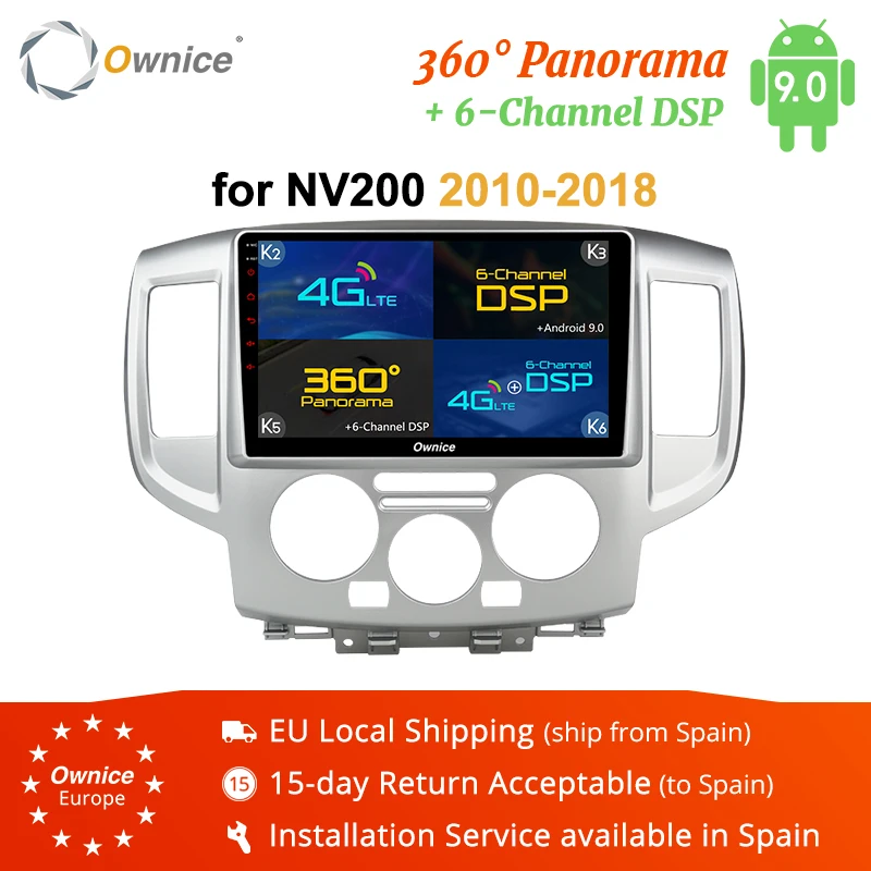 Ownice K1 K2 K3 K5 K6 2DIN Android 9 0 8 ядер 360 панорама DSP 4G LTE автомобильное радио GPS Navi для Nissan NV200