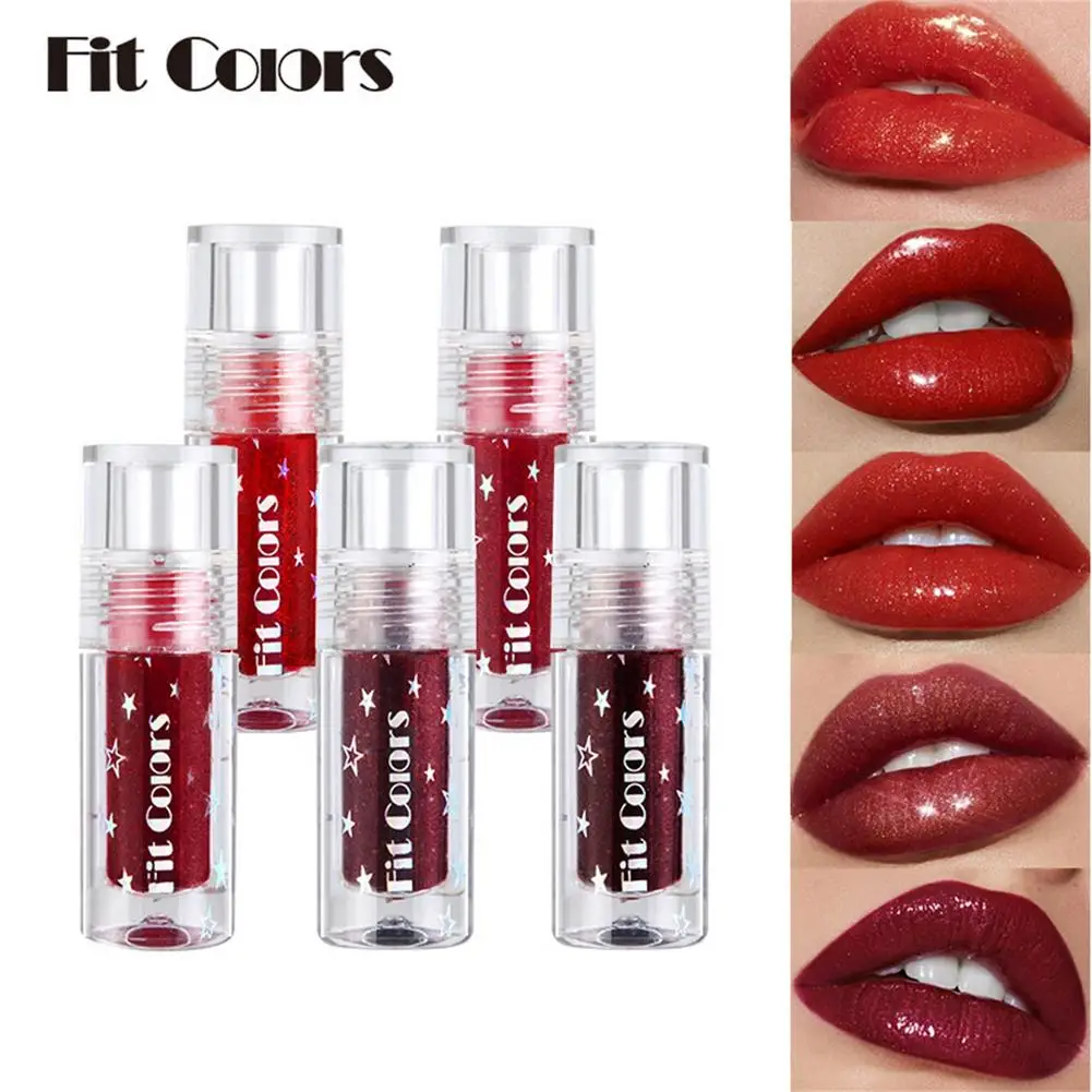 

5 Colors Glitter Lip Glaze Set Shimmer Lip Gloss Shiny Liquid Lipstick Waterproof Lip Stick Long-Lasting Lip Gloss Set Makeup